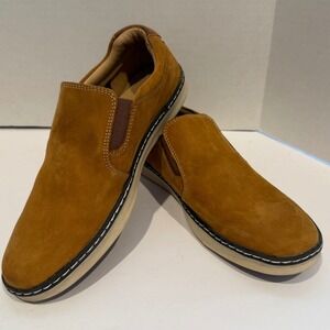 Johnston & Murphy Brown Suede Slip On Loafers Kids Boy's Shoes Size 4.5M